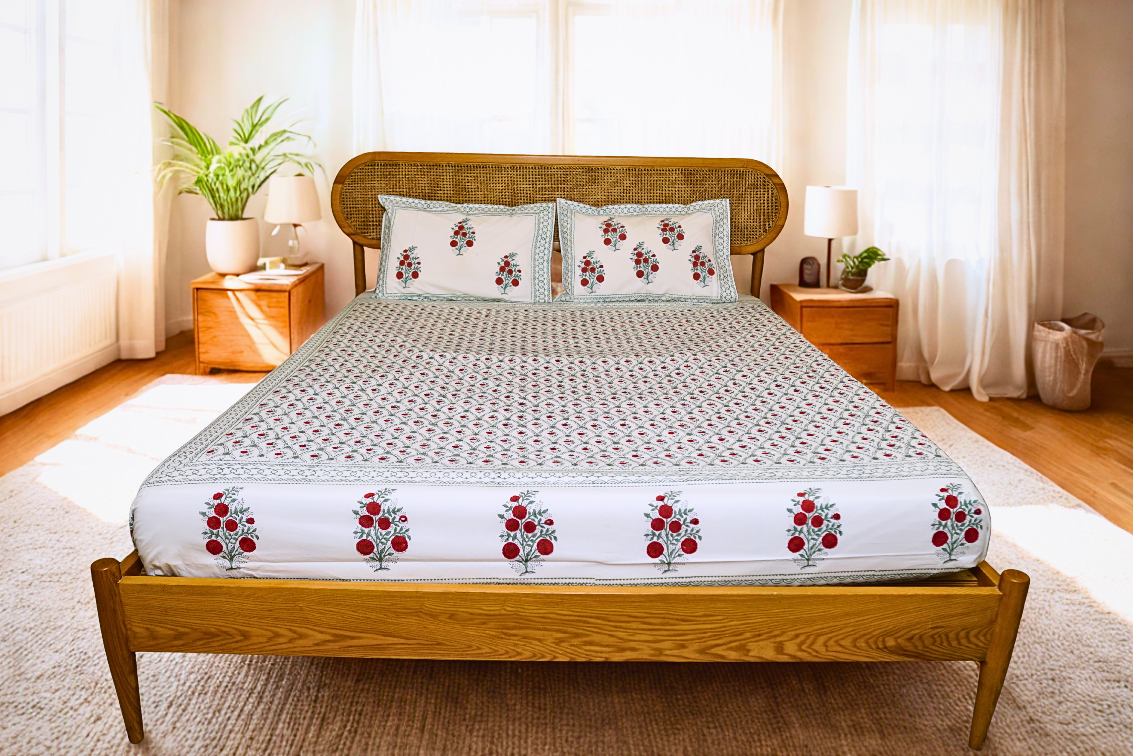 Bagh-e-Ruby calm Bedsheet