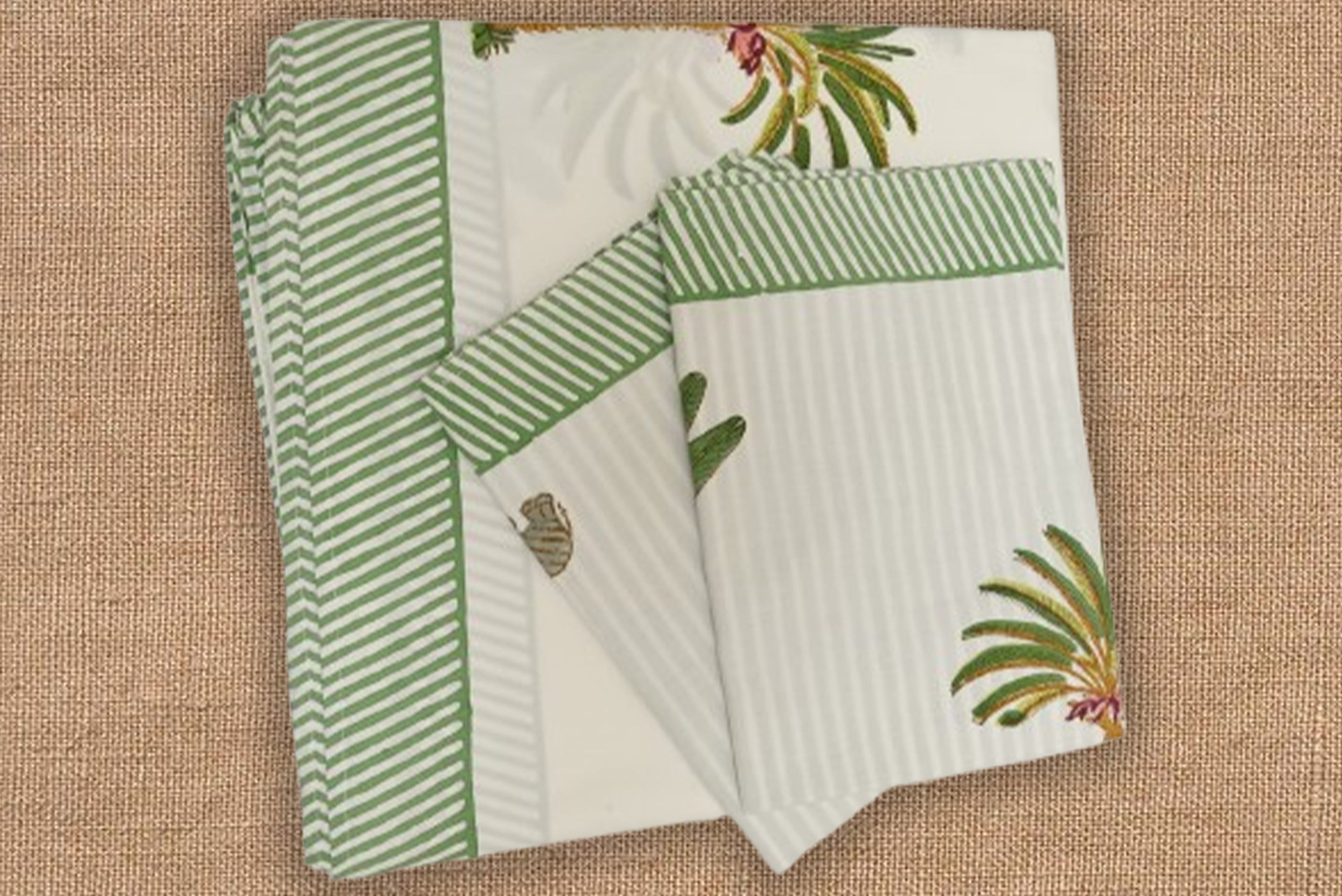 Ivory Palm Aangan Bedsheet
