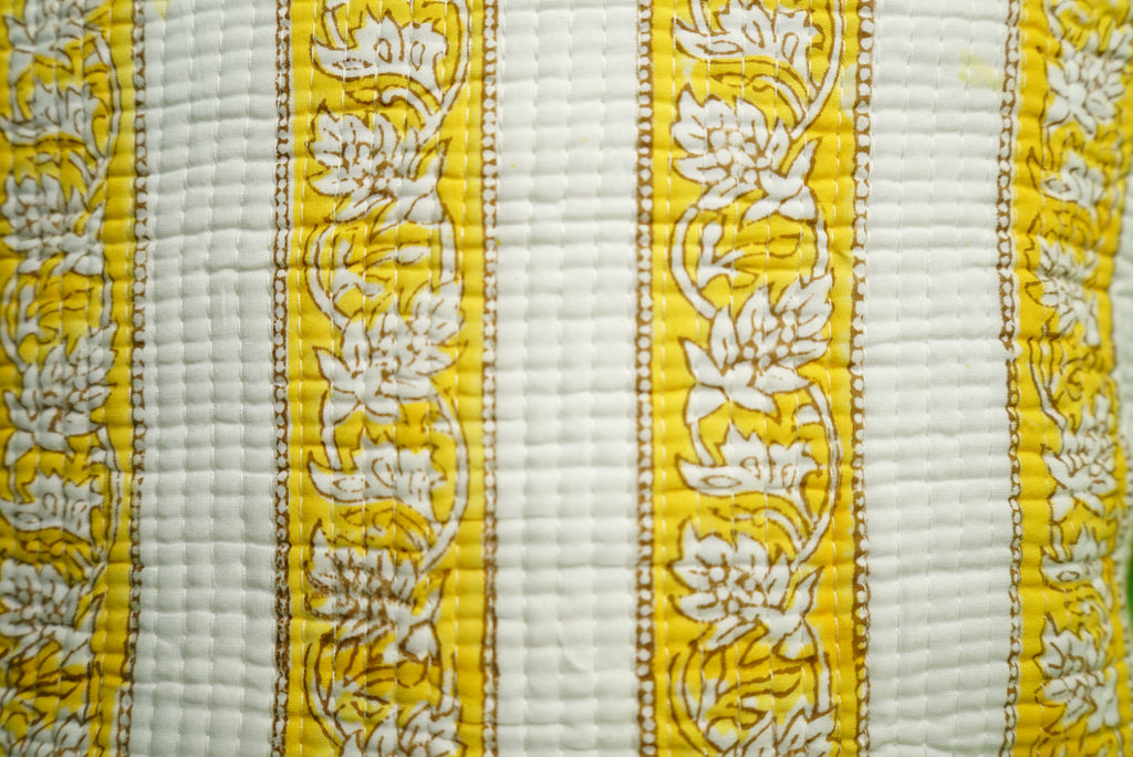 Mustard Bagh quilted Cushion Cover