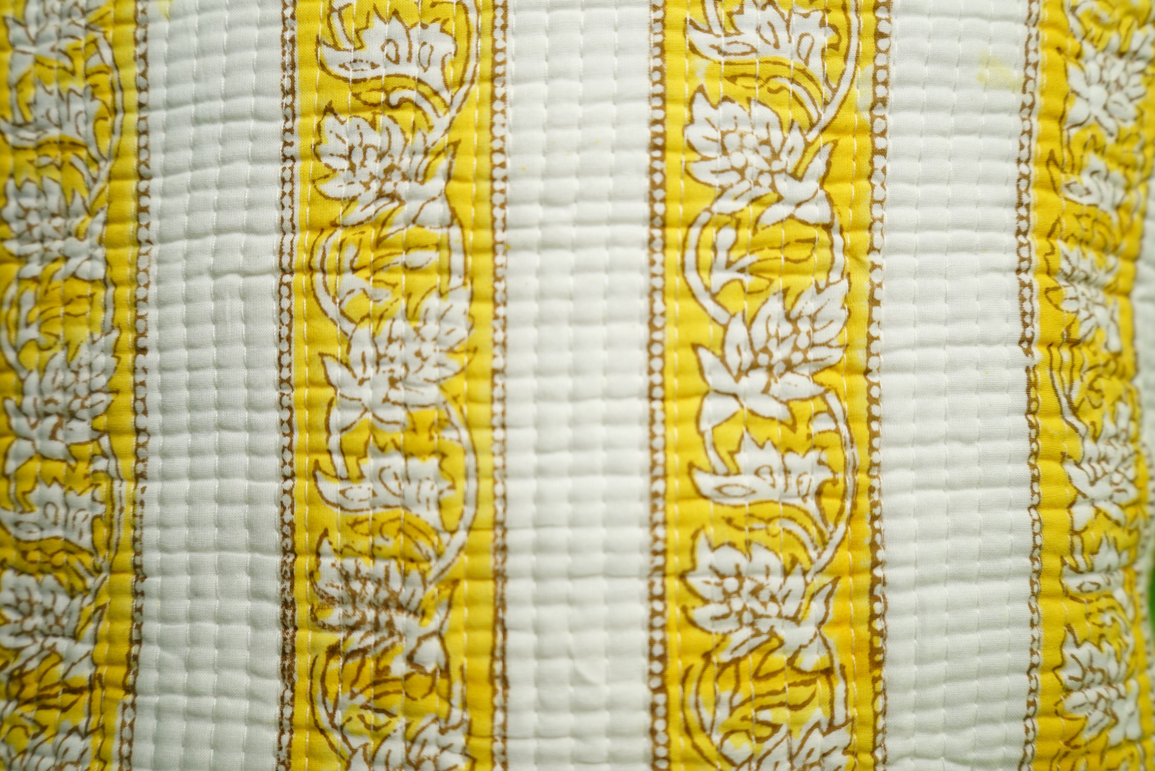 Mustard Bagh quilted Cushion Cover