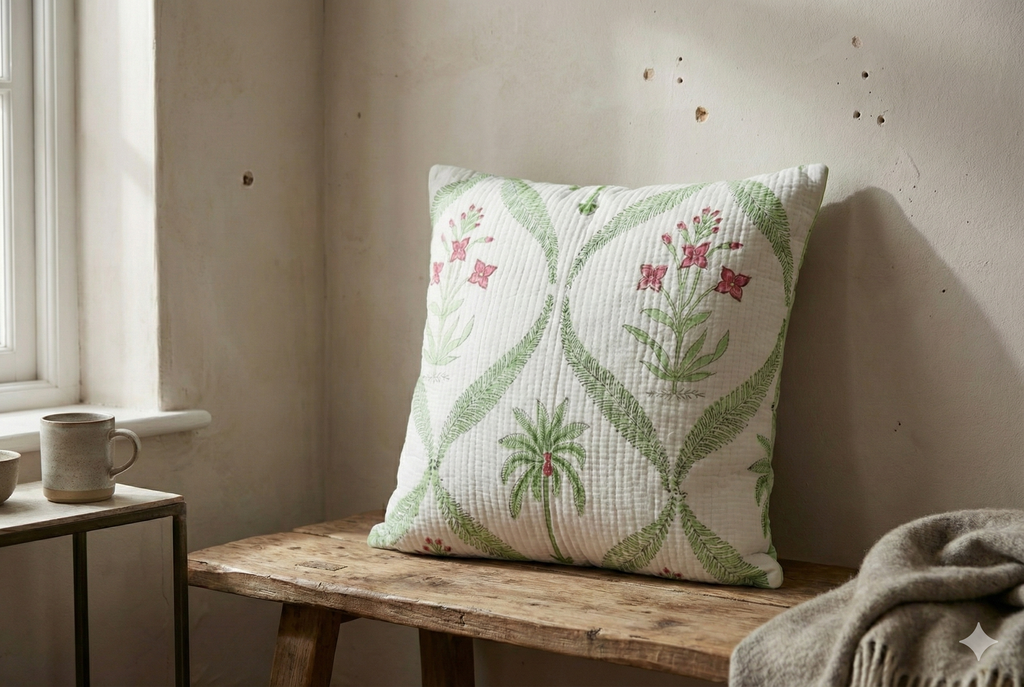 Tropical Saavan quilted Cushion Cover