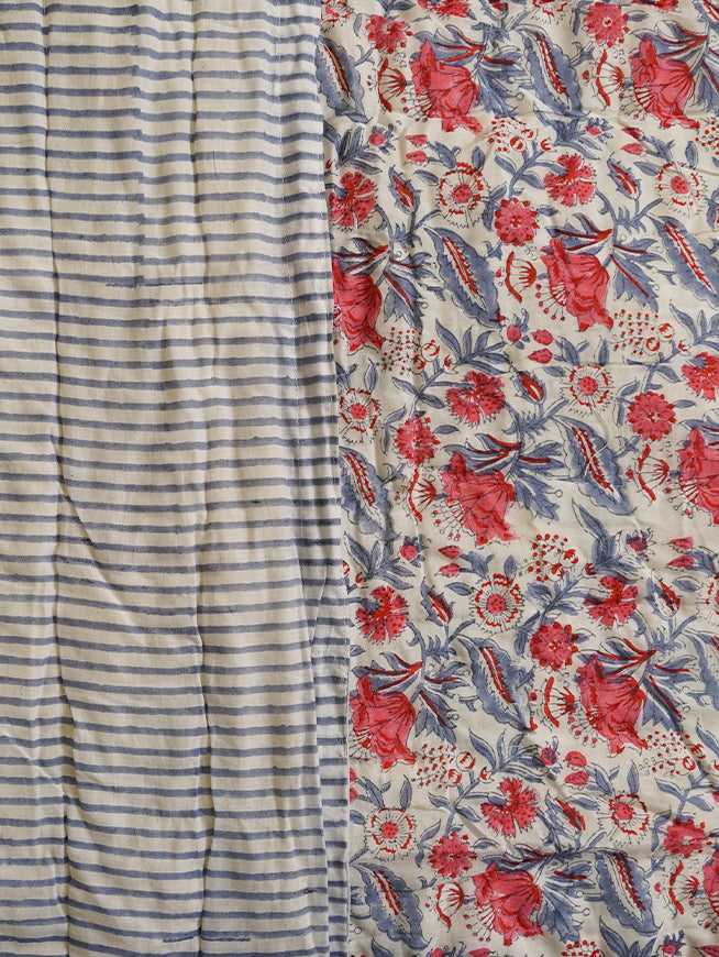 Gulabi Neel Garden Quilt