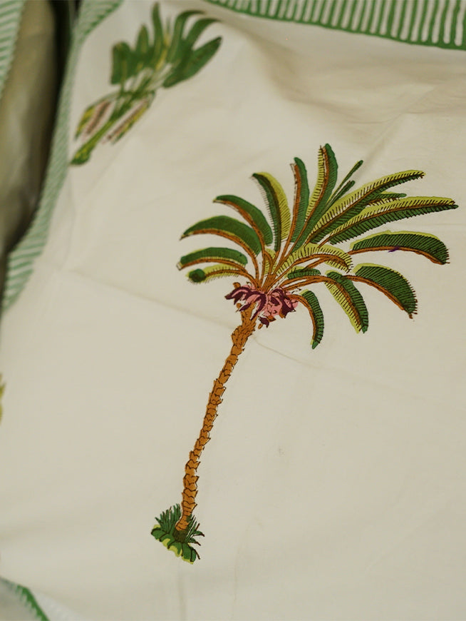 Ivory Palm Aangan Bedsheet