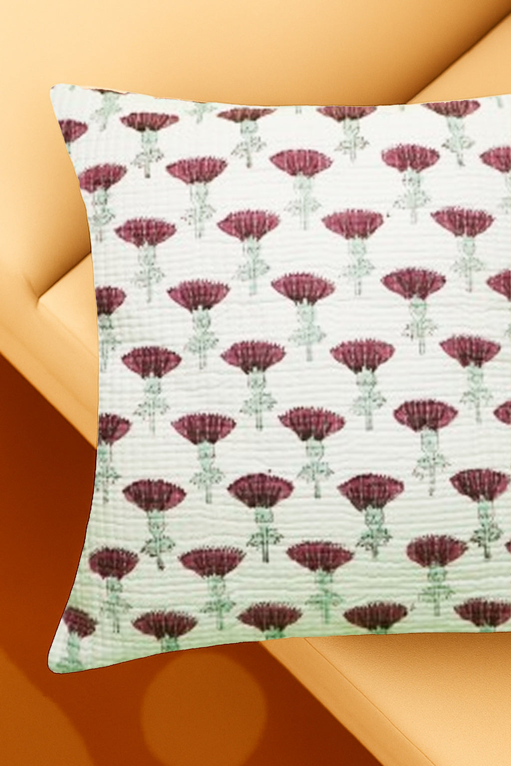 Laal Jharokha quilted Cushion Cover