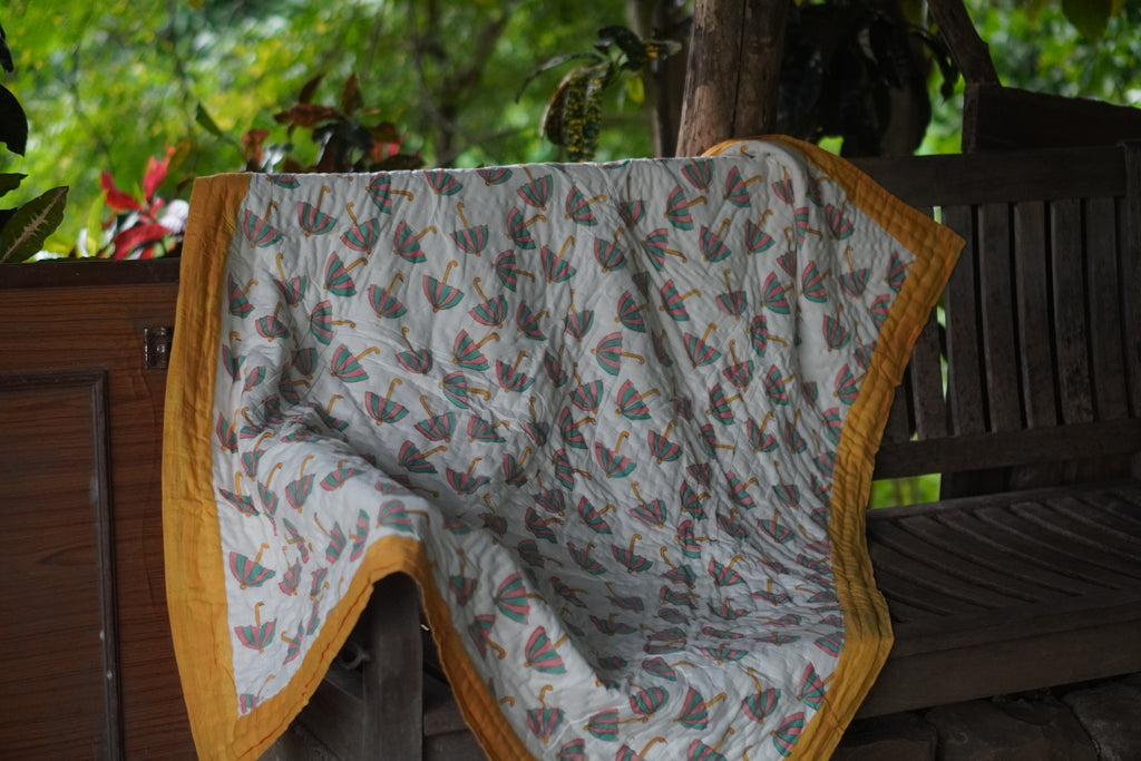 Pink - Green Umbrella quilt