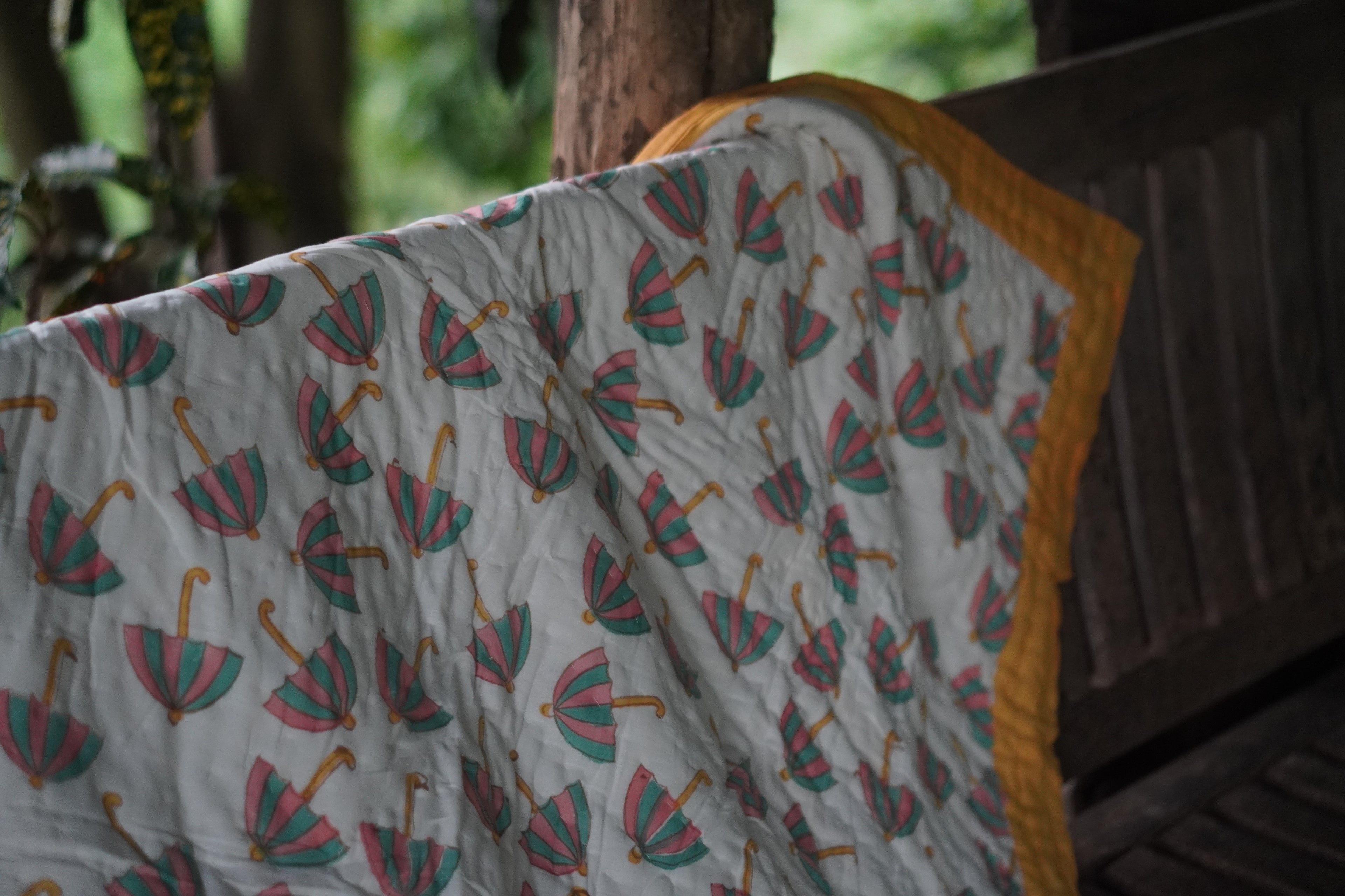 Pink - Green Umbrella quilt