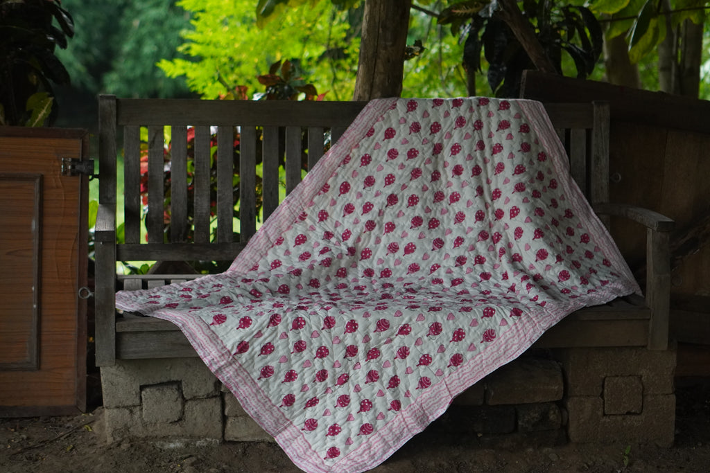 Pink Spinning Heart Quilt