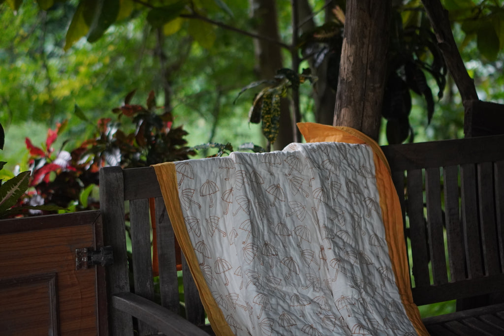 Pink - Green Umbrella quilt