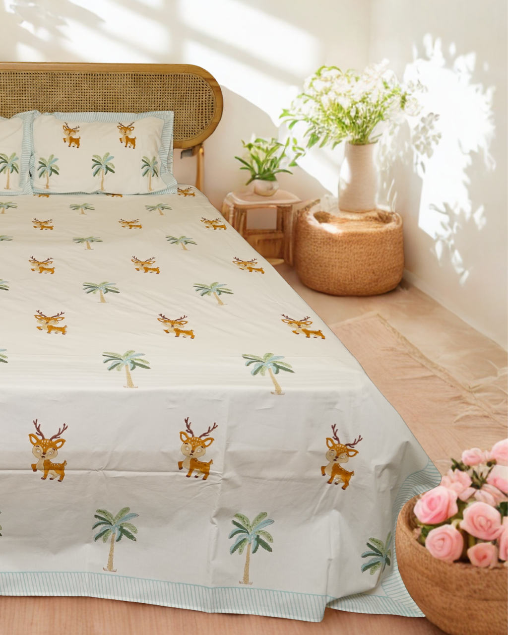 Deer & Palm Bedsheet