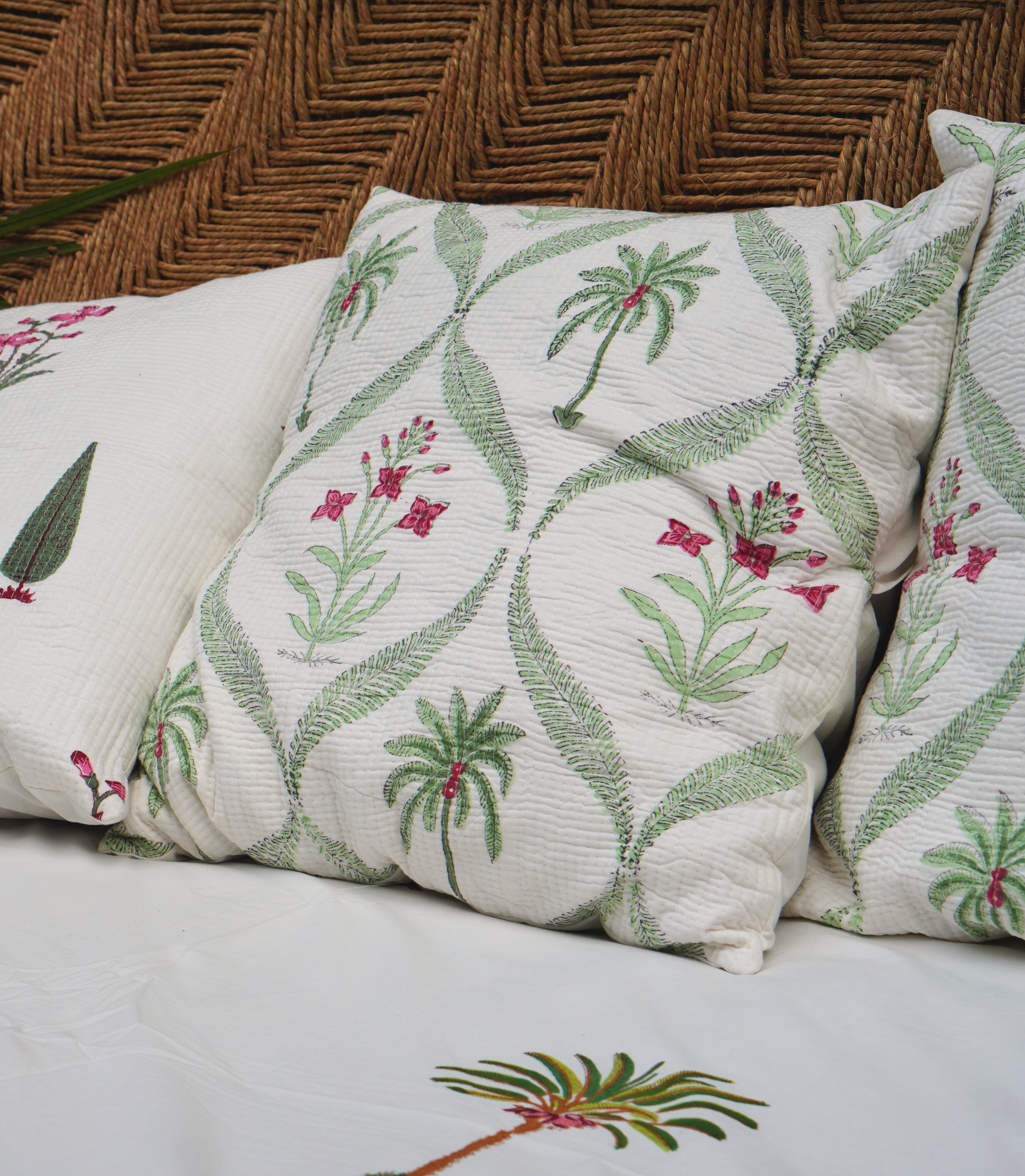 Tropical Saavan quilted Cushion Cover